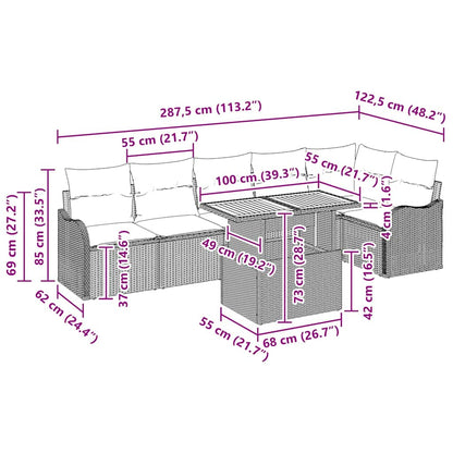 Tuin Sofa Set Met Kussen 7 Pcs