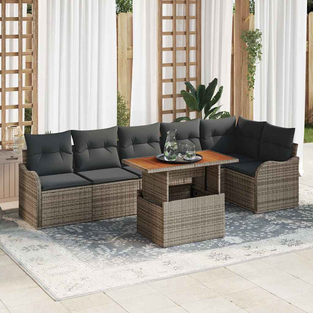 Tuin Sofa Set Met Kussen 7 Pcs