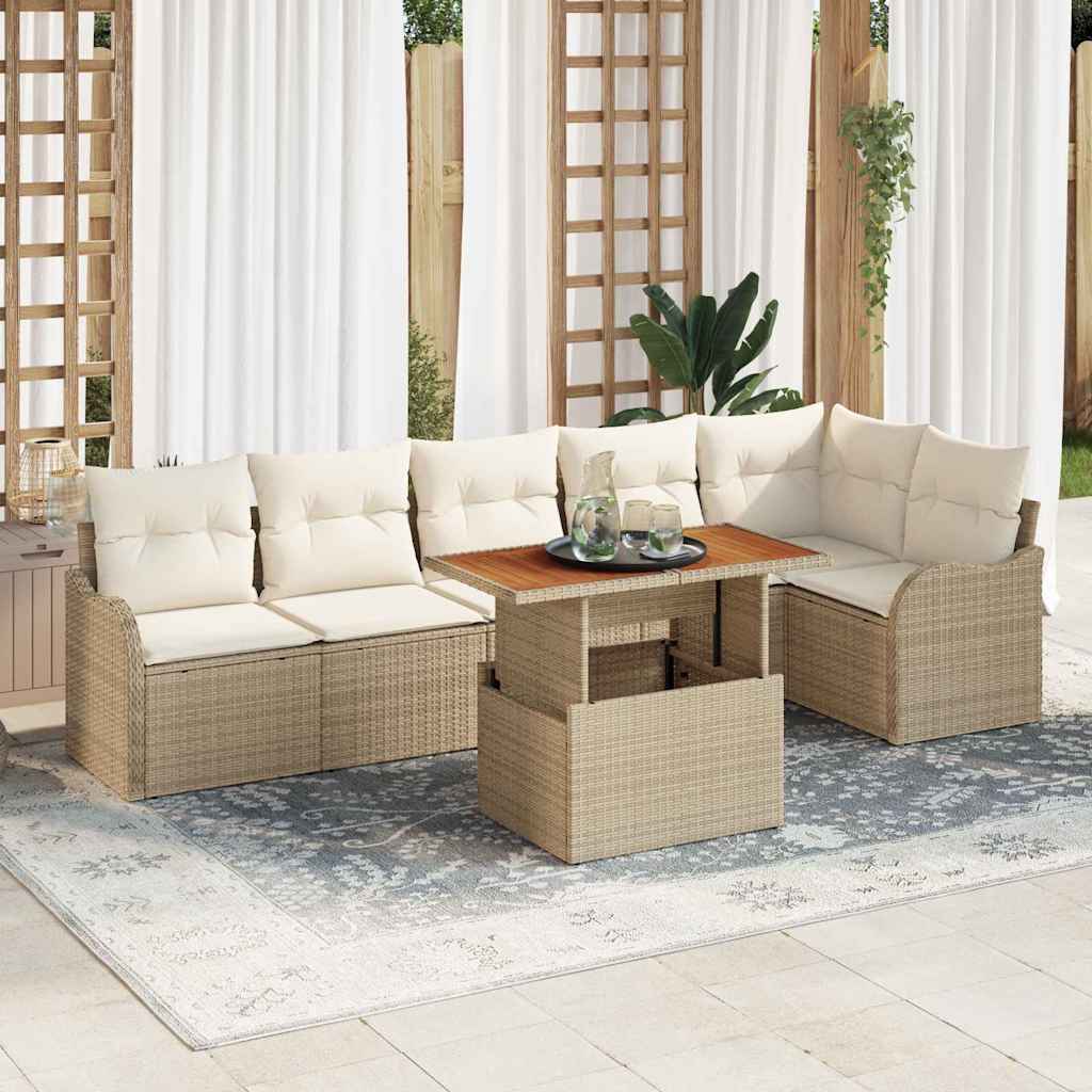 Tuin Sofa Set Met Kussen 7 Pcs