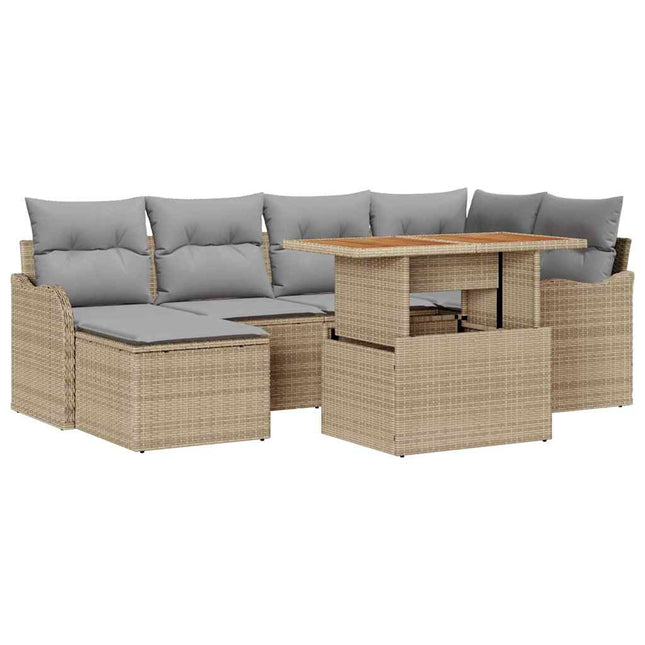 Tuin Sofa Set 7 St Beige En Lichtgrijs