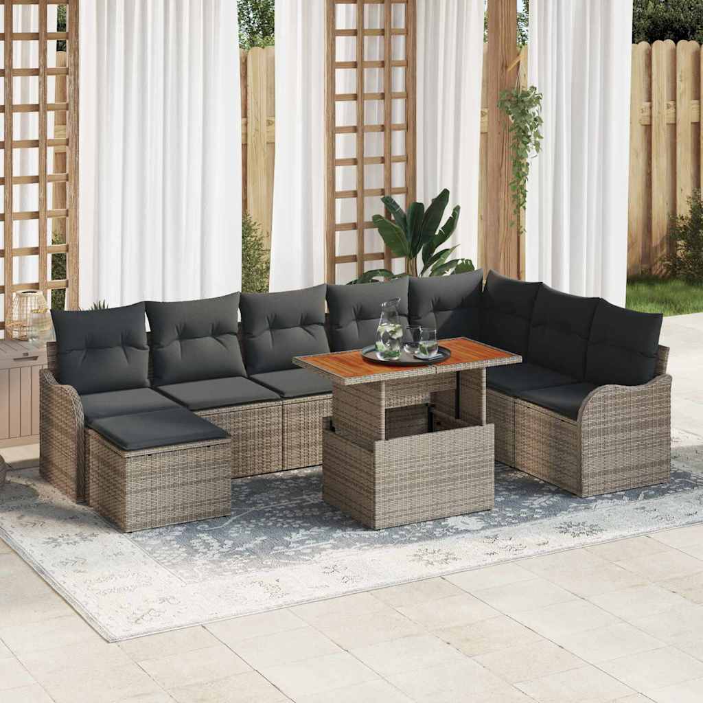 Tuin Sofa Set Met Kussen 9 Pcs