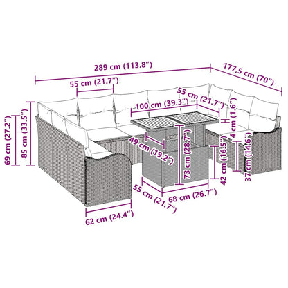 Tuin Sofa Set Met Kussen 10 Pcs