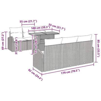 Tuin Sofa Set Met Kussen 7 Pcs