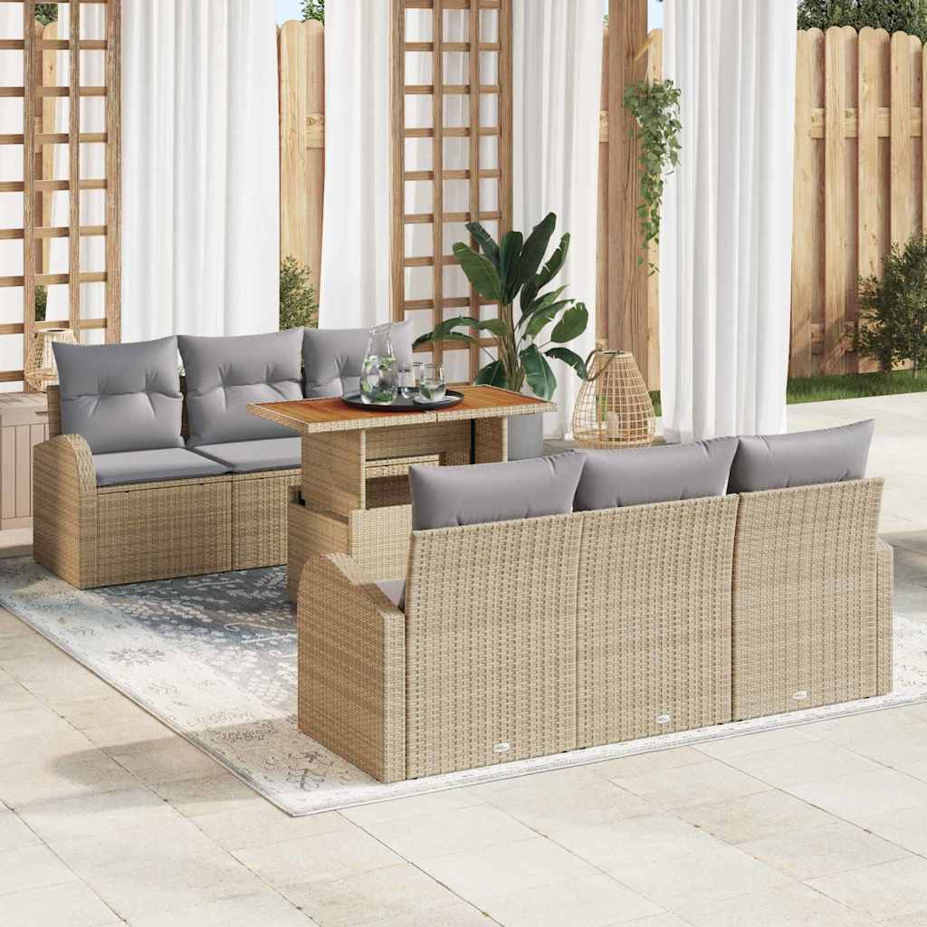 Tuin Sofa Set Met Kussen 7 Pcs