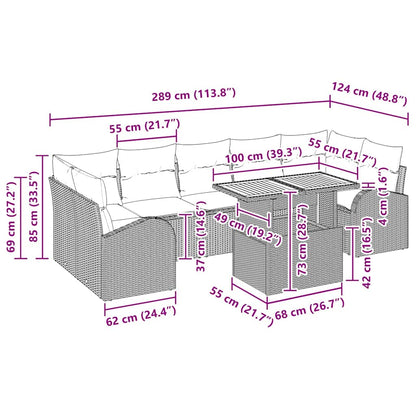 Tuin Sofa Set Met Kussen 8 Pcs