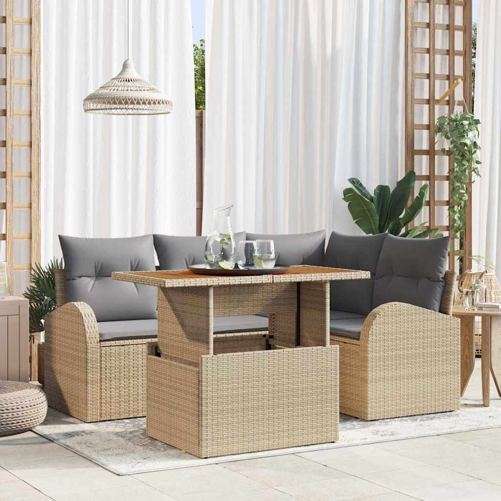 Tuin Sofa Set Met Kussen 5 Pcs