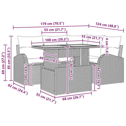 Tuin Sofa Set 5 St Beige En Lichtgrijs
