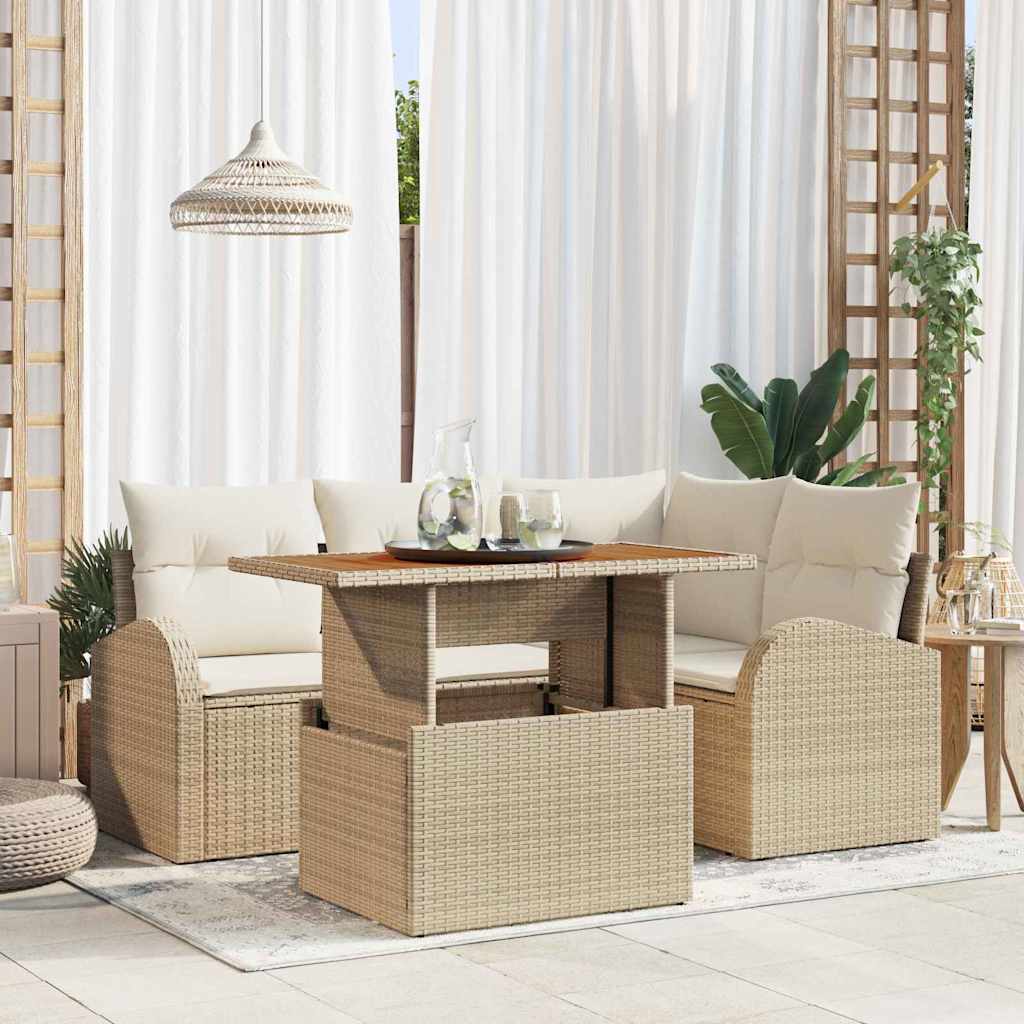 Tuin Sofa Set Met Kussen 5 Pcs