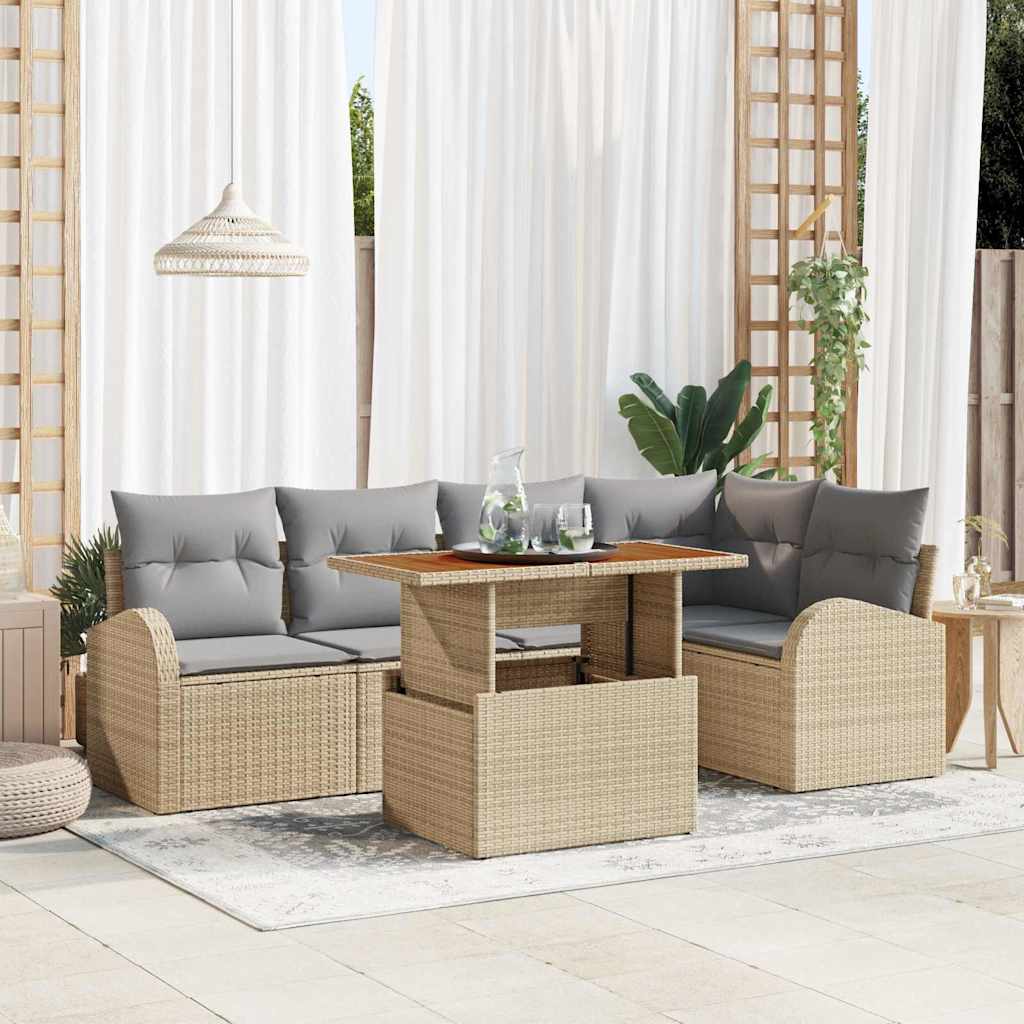 Tuin Sofa Set Met Kussen 6 Pcs