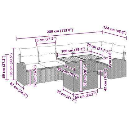 Tuin Sofa Set Met Kussen 7 Pcs