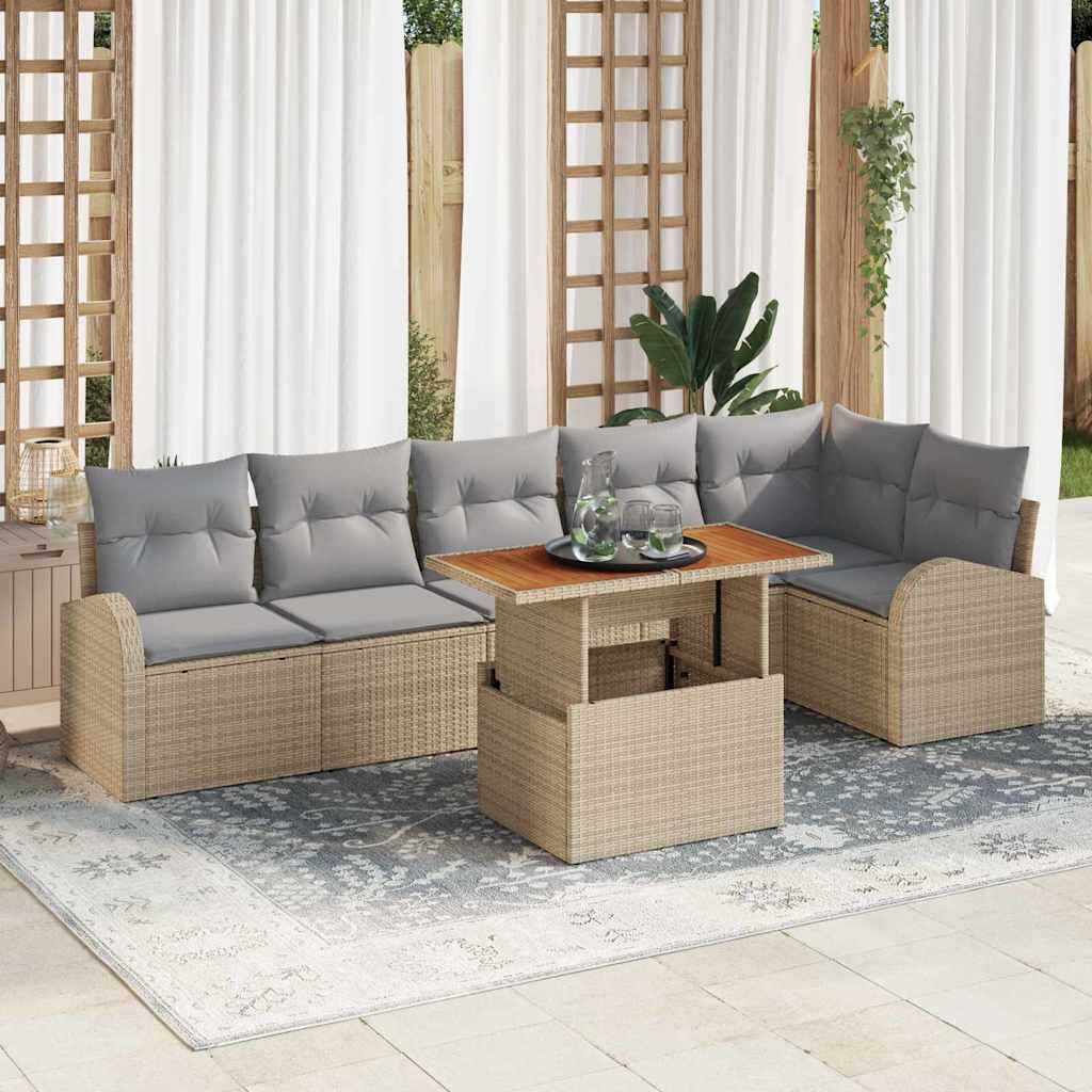 Tuin Sofa Set Met Kussen 7 Pcs