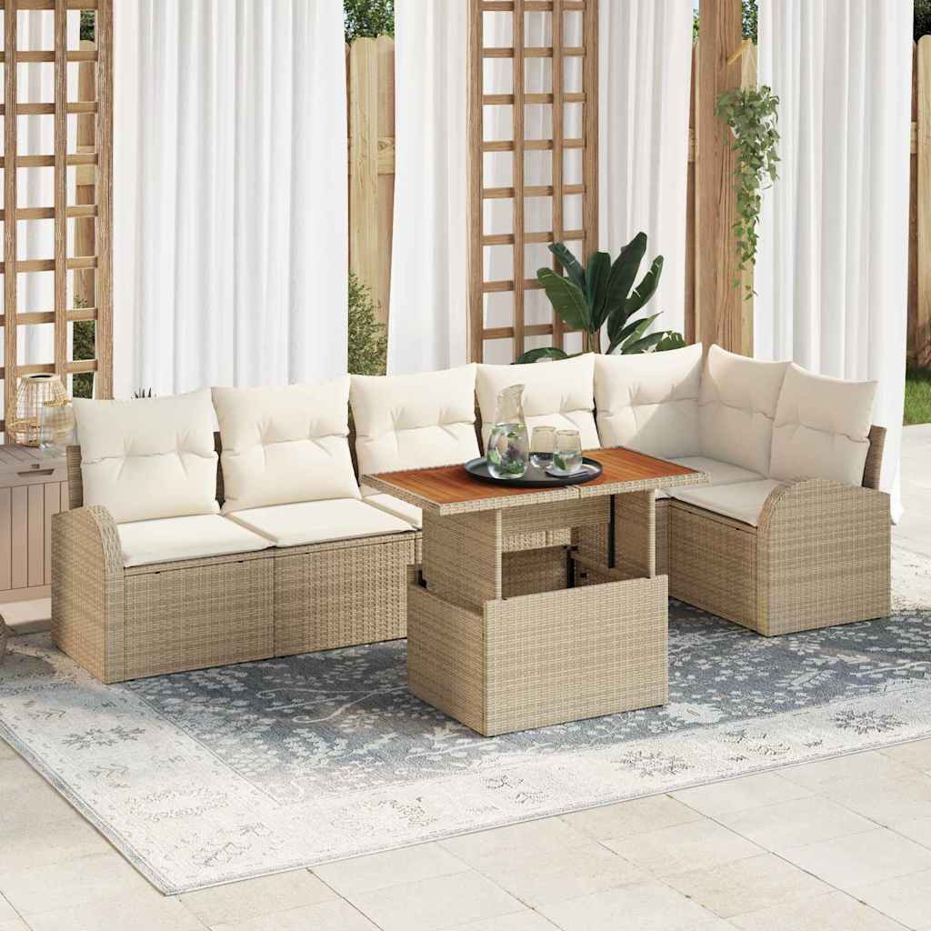Tuin Sofa Set Met Kussen 7 Pcs