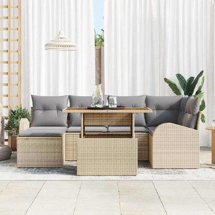Tuin Sofa Set 7 St Beige En Lichtgrijs