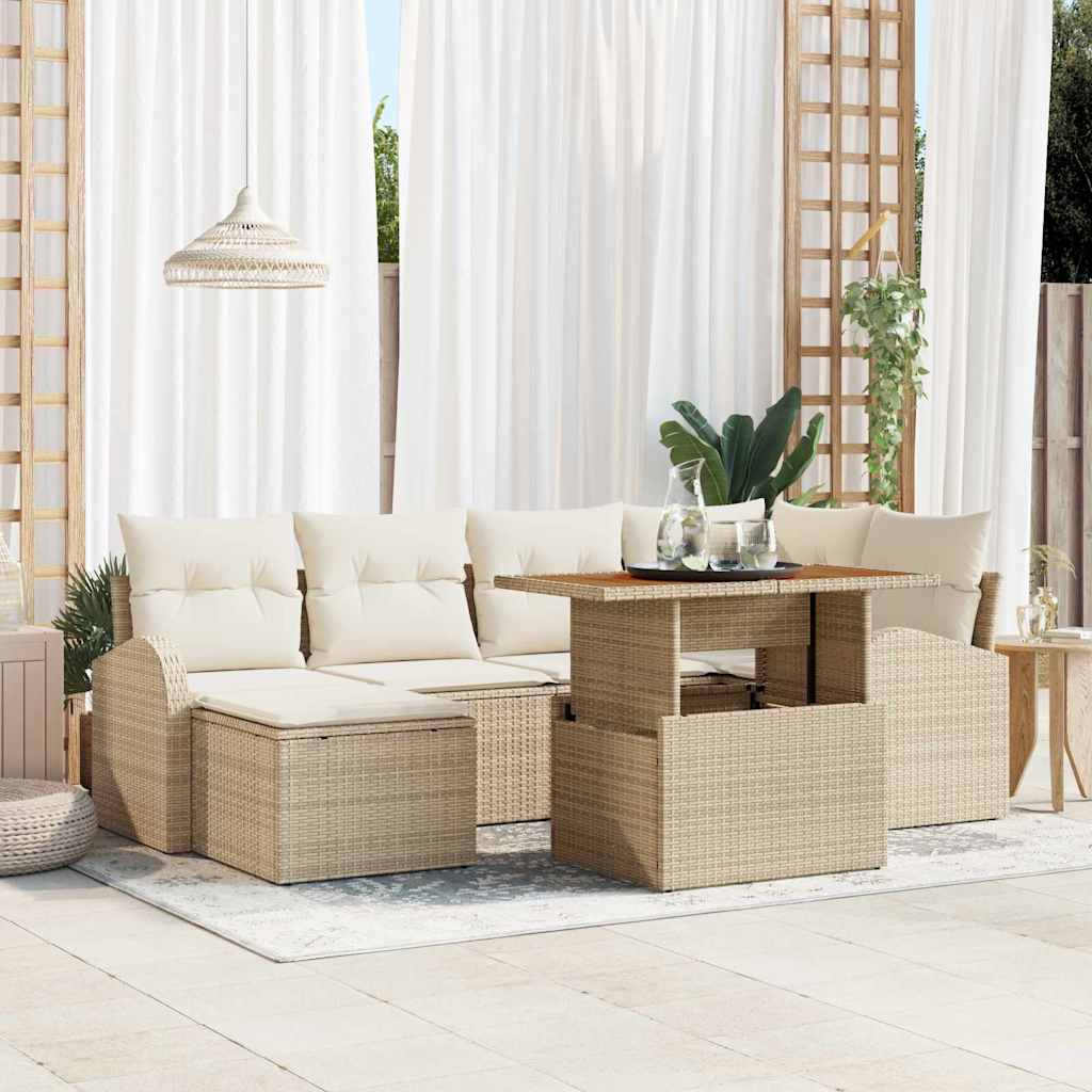 Tuin Sofa Set Met Kussen 7 Pcs