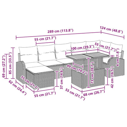 Tuin Sofa Set Met Kussen 8 Pcs