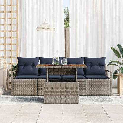 Tuin Sofa Set Met Kussen 5 Pcs En Marineblauw