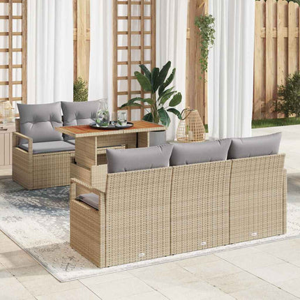Tuin Sofa Set 6 St 5-Aantal Zitplaatsen