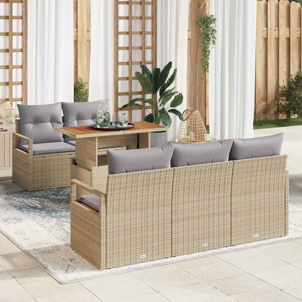 Tuin Sofa Set Met Kussen 6 Pcs