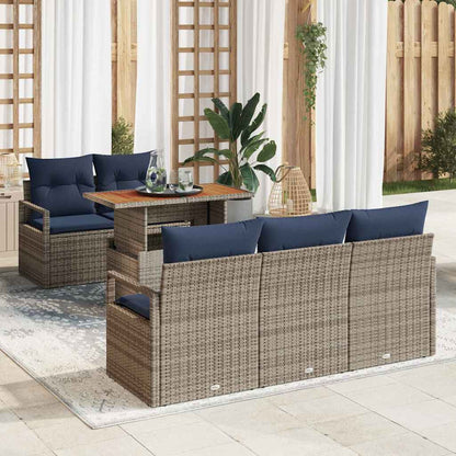 Tuin Sofa Set Met Kussen 6 Pcs En Marineblauw