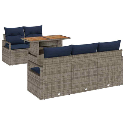 Tuin Sofa Set Met Kussen 6 Pcs En Marineblauw