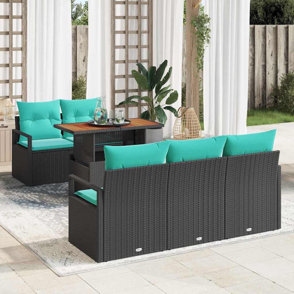 Tuin Sofa Set Met Kussen 6 Pcs En Marineblauw