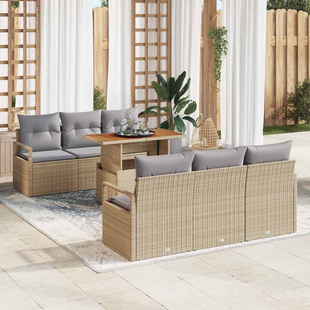 Tuin Sofa Set Met Kussen 7 Pcs