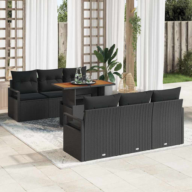 Tuin Sofa Set 7 St 6-Aantal Zitplaatsen