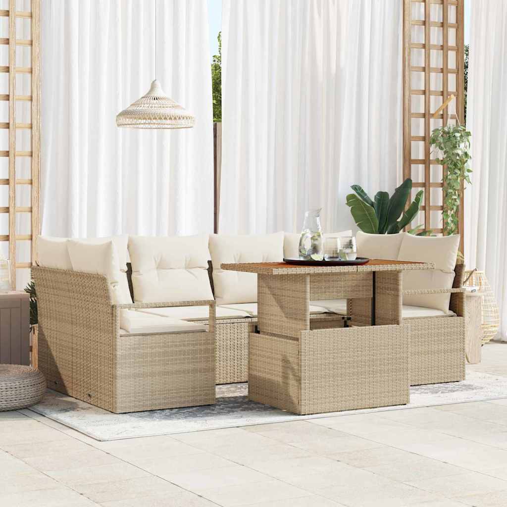 Tuin Sofa Set Met Kussen 7 Pcs