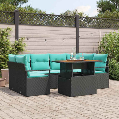 Tuin Sofa Set Met Kussen 7 Pcs En Marineblauw
