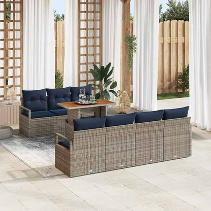 Tuin Sofa Set Met Kussen Met Kussen 8 Pcs En Blauw