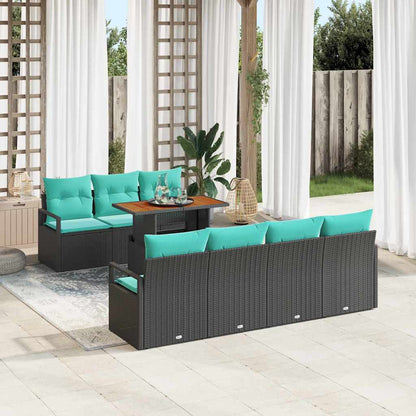 Tuin Sofa Set Met Kussen Met Kussen 8 Pcs En Blauw