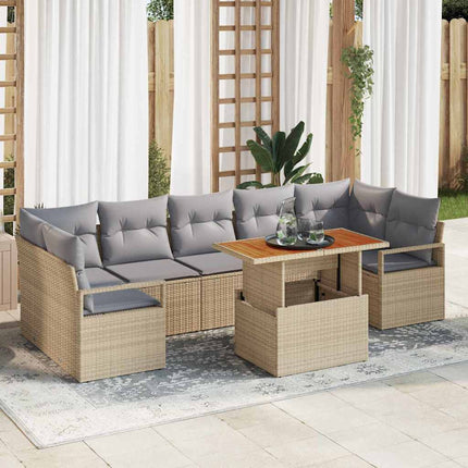 Tuin Sofa Set Met Kussen 8 Pcs En Bruin
