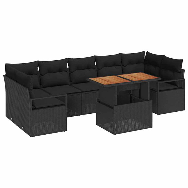Tuin Sofa Set Met Kussen 8 Pcs En Bruin