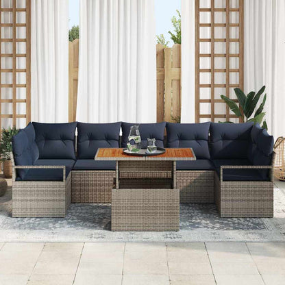 Tuin Sofa Set Met Kussen 8 Pcs En Marineblauw