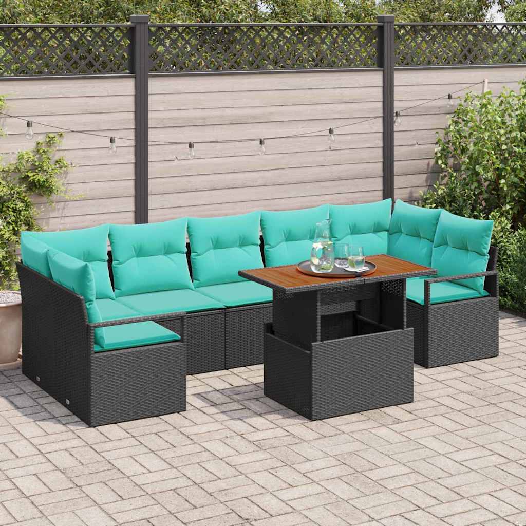 Tuin Sofa Set Met Kussen 8 Pcs En Marineblauw