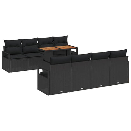 Tuin Sofa Set Met Kussen Met Kussen 9 Pcs En Bruin