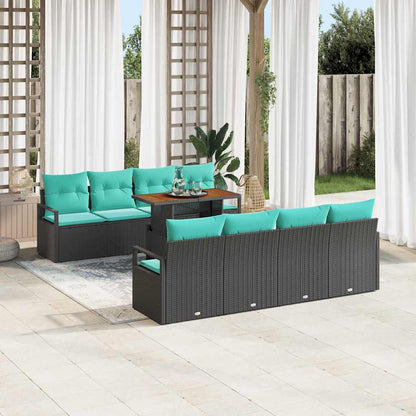 Tuin Sofa Set Met Kussen 9 Pcs En Marineblauw