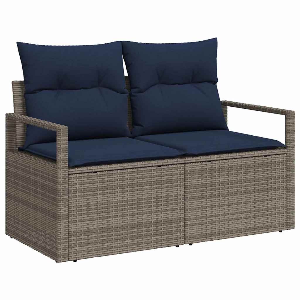 Tuin Eetset Met Kussen 9 Pcs En Marineblauw