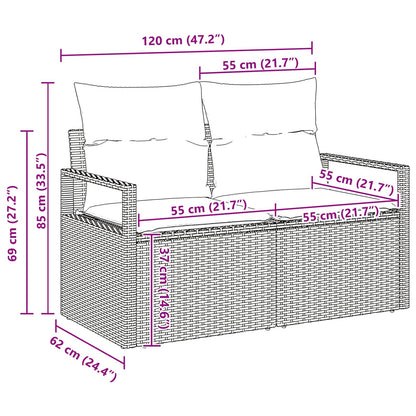 Tuin Eetset Met Kussen 9 Pcs En Marineblauw