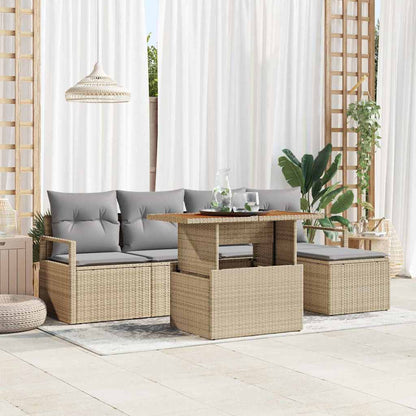 Tuin Eetset Met Kussen 6 Pcs