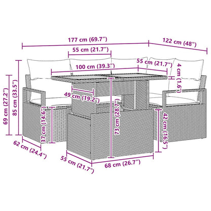 Tuin Eetset Met Kussen 5 Pcs