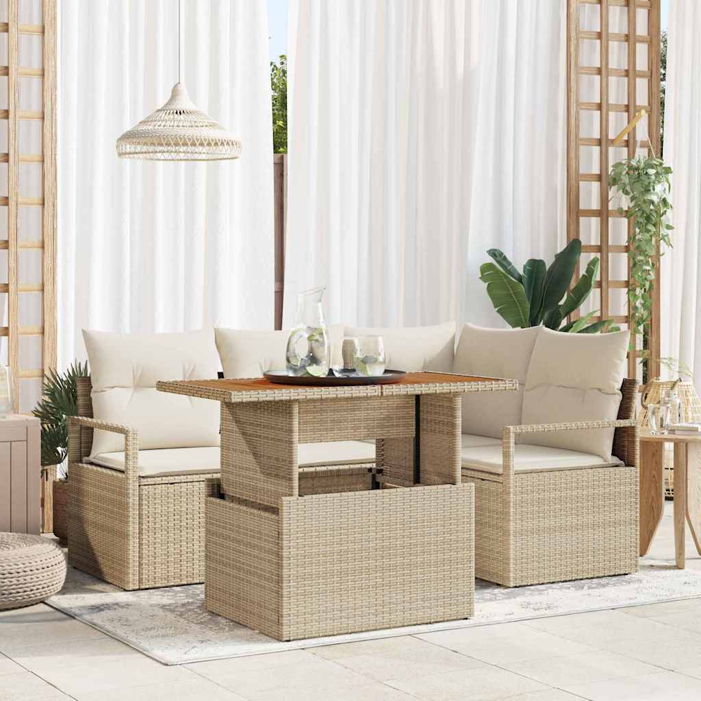 Tuin Eetset Met Kussen 5 Pcs
