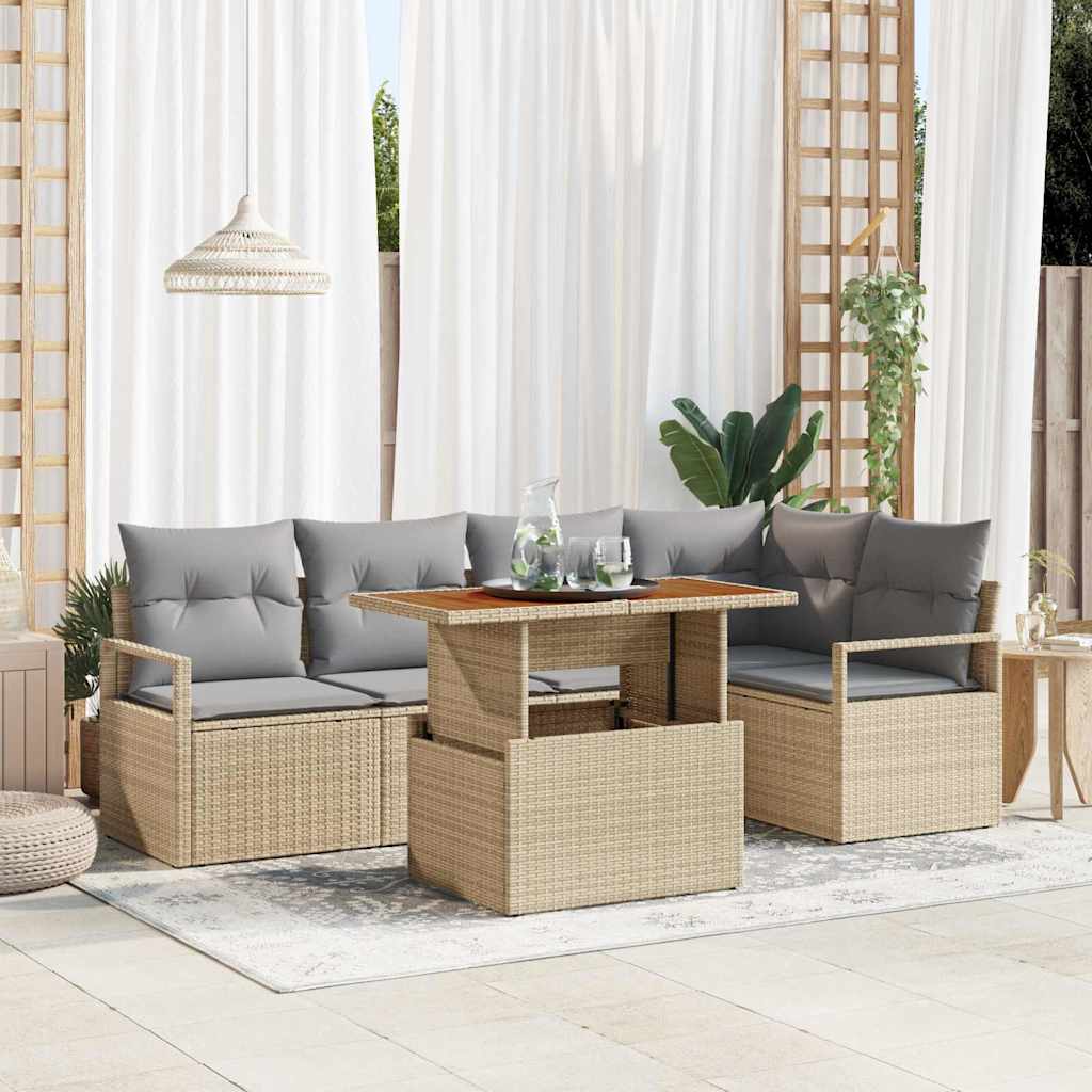 Tuin Eetset Met Kussen 6 Pcs