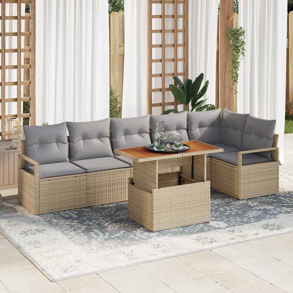 Tuin Eetset Met Kussen 7 Pcs