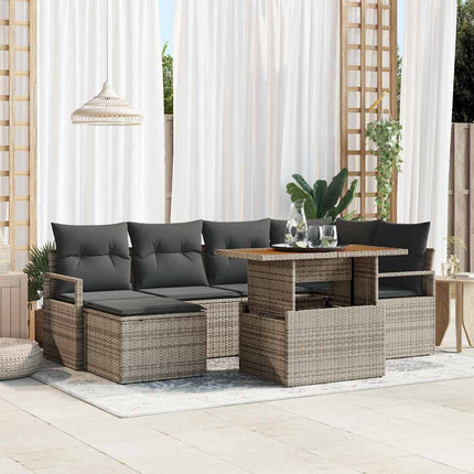 Tuinbankenset 7 St Beige Poly Rattan