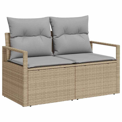 Tuinbankenset 7 St Beige Poly Rattan