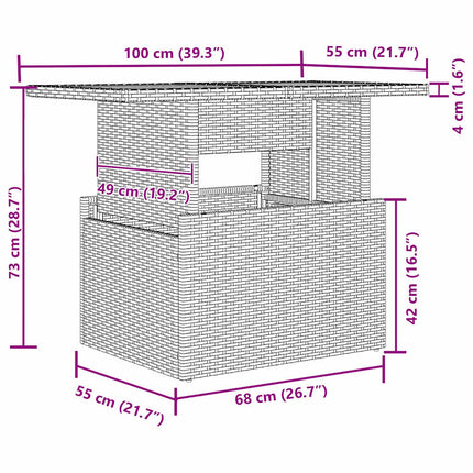 Tuinbankenset 7 St Beige Poly Rattan