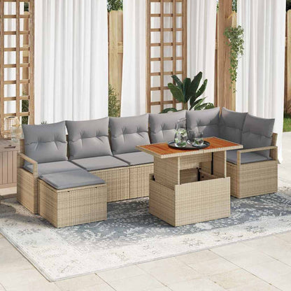 Tuin Eetset Met Kussen 8 Pcs
