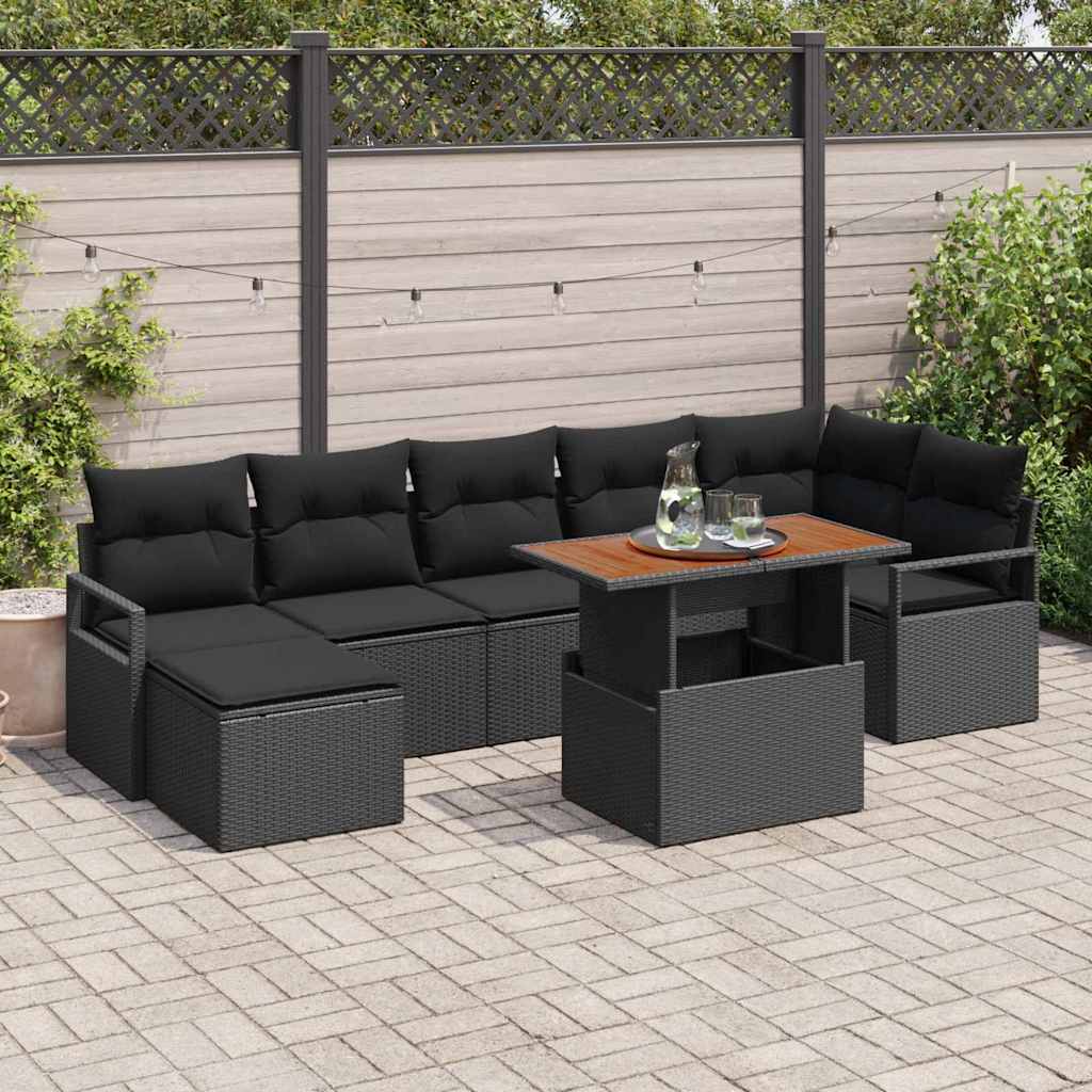 Tuin Eetset Met Kussen 8 Pcs