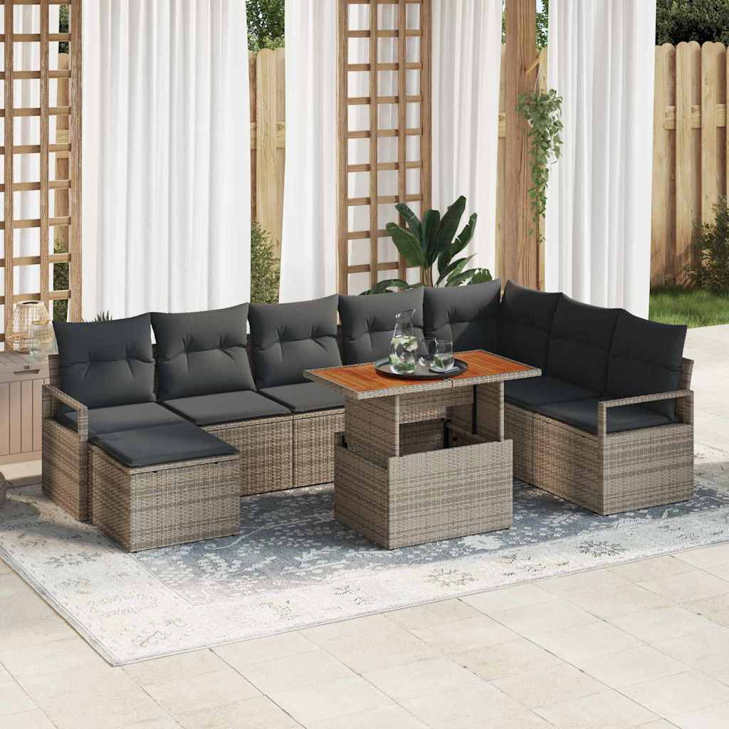 Tuin Sofa Set Met Kussen 9 Pcs
